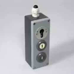 Włącznik kluczykowy w obudowie metalowej J-APZ 3 - 1R TOUSEK 13360150 przyciski ON/OFF